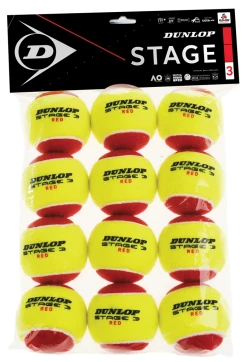 Dunlop Stage 3 Tennis Balls - 12 Pack