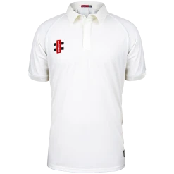 Gray Nicolls Matrix V2 S/S Cricket Shirt -Ball Sports Shop CCAF22ClothingShirtMatrixV2IvoryShortSleeveFront