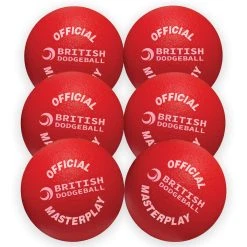 Official British Dodgeball Foam Dodgeball - Set Of 6 (Red)